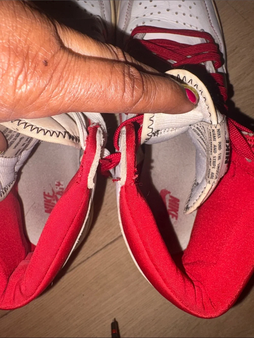 Air Jordan 1 High-Top Sneakers — White with Red Accents size 12 M